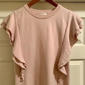 Milly pink Blouse with Ruffle Trim